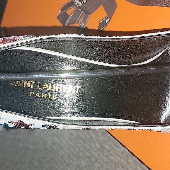 BRAND NEW SAINT LAURENT PALACE HEELS 39.5 - Picture 4 of 8